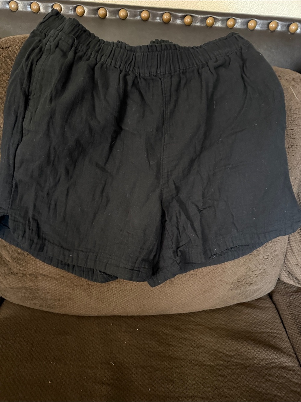 Old Navy Black High-Waist Elastic Shorts